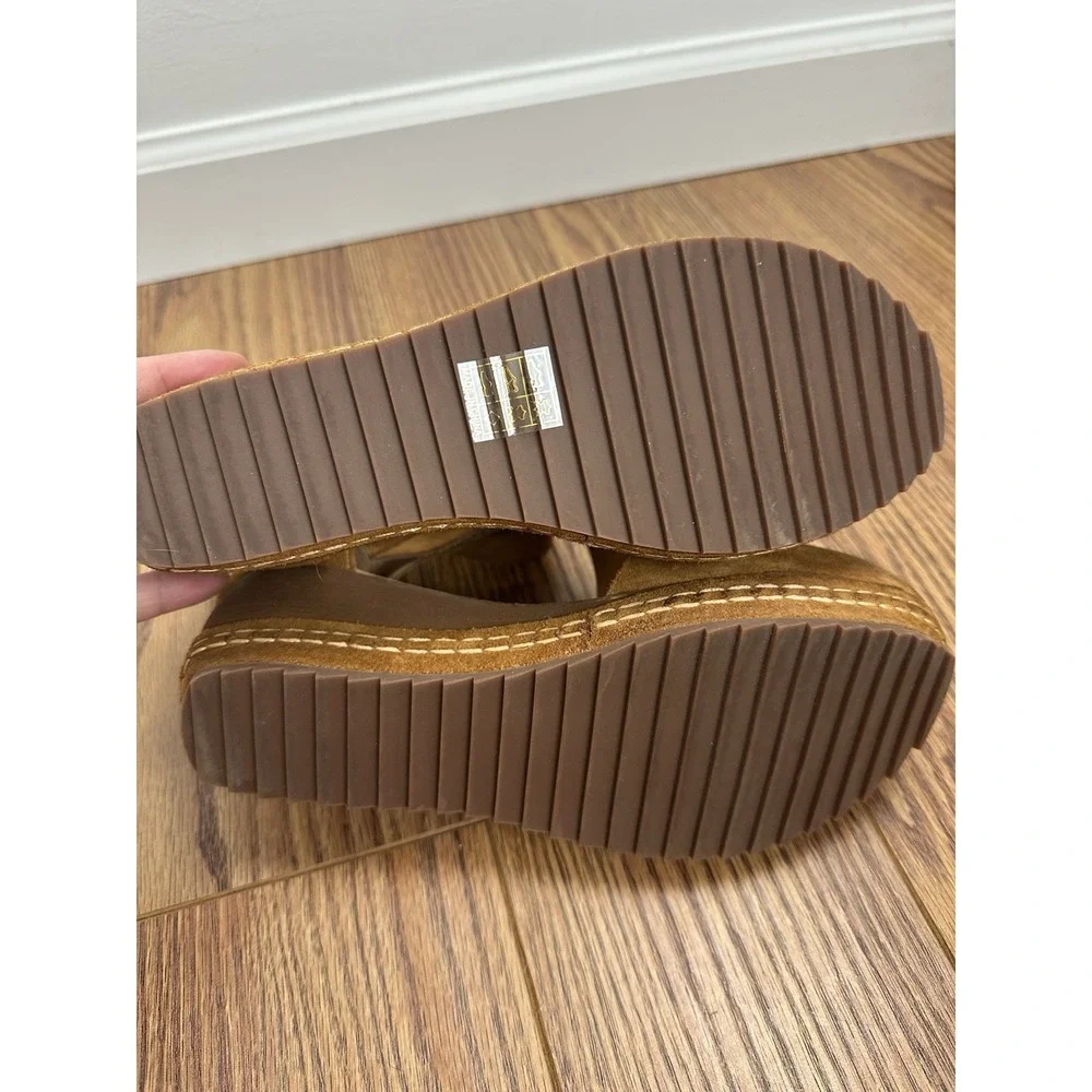 Antelope Women's Suede Wedge Clogs Size EU 39 US 8-8.5 Brown Boho Distressed